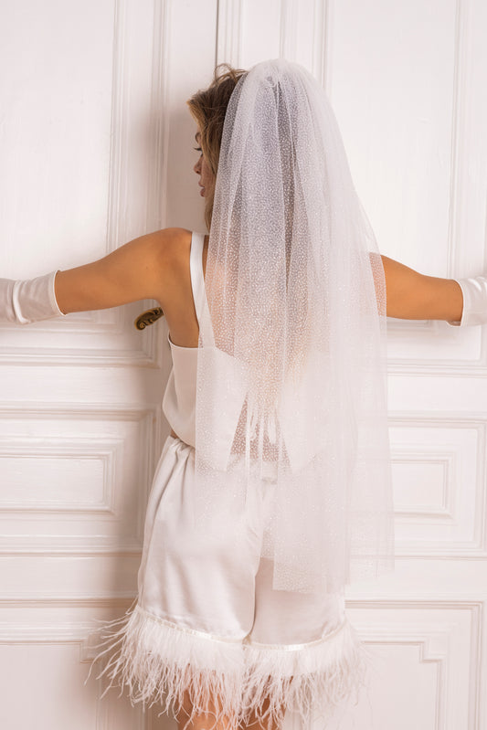 Glitter short veil